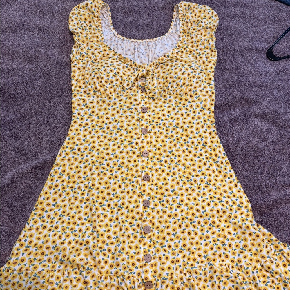 No Boundaries Yellow Floral Mini Dress